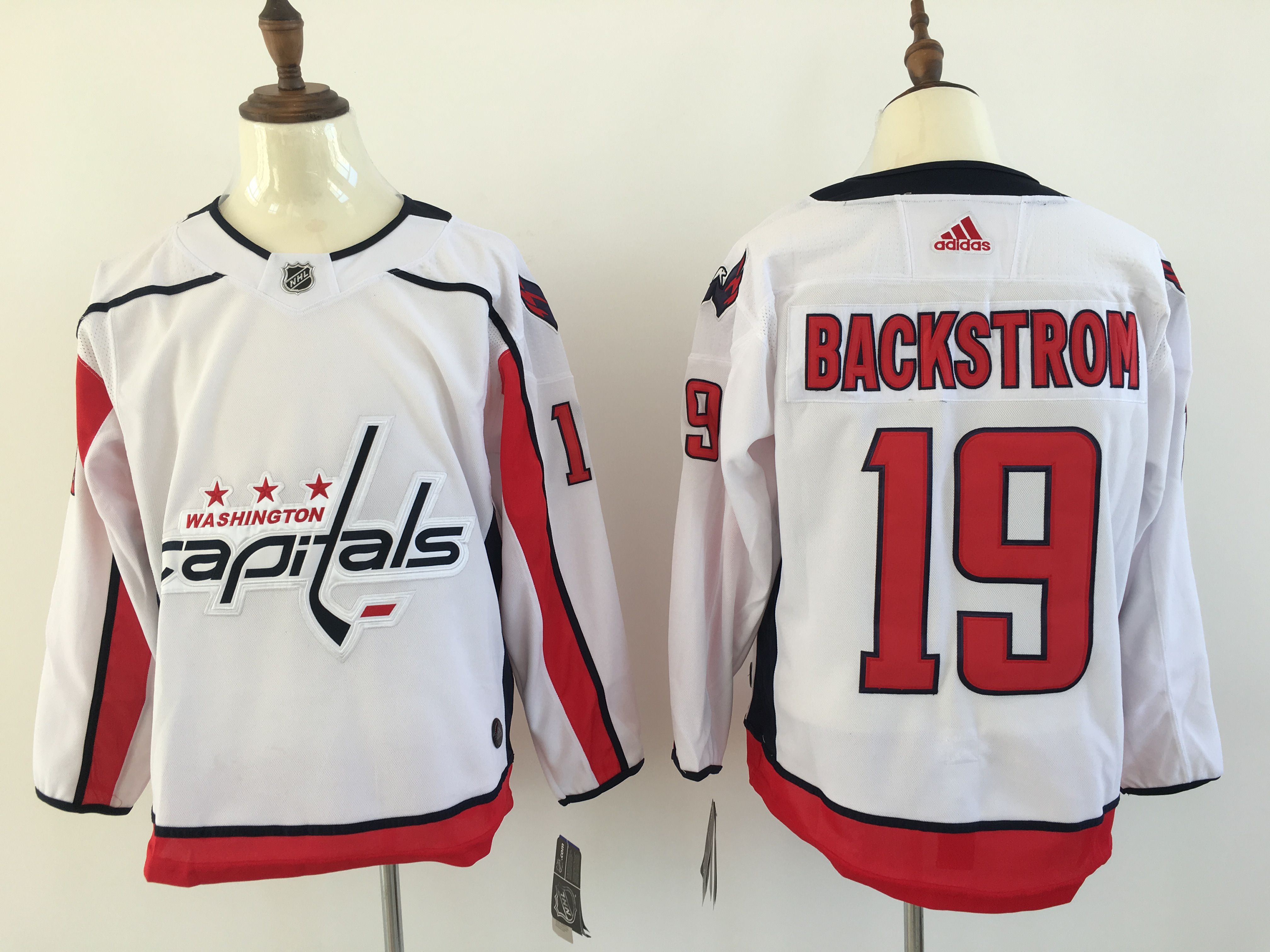 Men Washington Capitals #19 Backstrom White Adidas Hockey Stitched NHL Jerseys->washington capitals->NHL Jersey